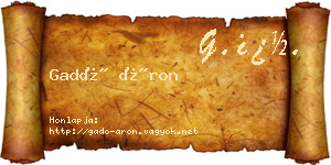 Gadó Áron névjegykártya