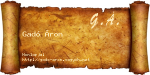 Gadó Áron névjegykártya